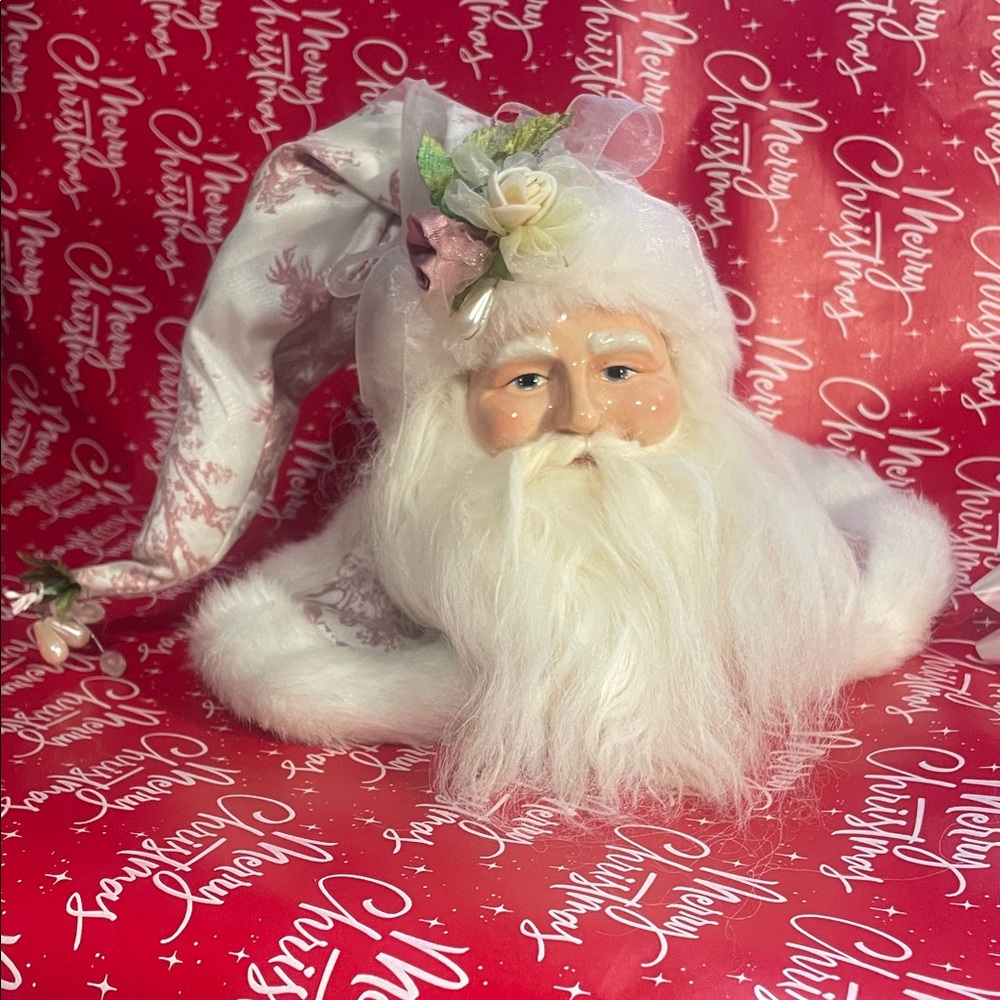 White Santa Claus Victorian Style Holiday Decoration